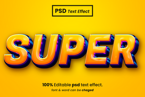 Glossy 3D Editable Text Effect psd