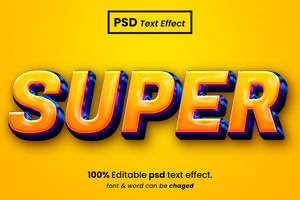 lustroso 3d editable texto efecto psd