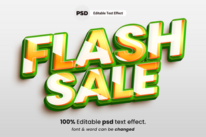 flash sale 3d bewerkbaar teksteffect psd