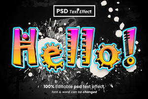 Glossy 3D Editable Text Effect psd
