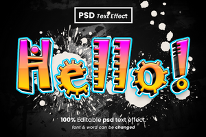 lustroso 3d editable texto efecto psd