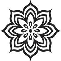 Divine Radiance Sleek Black Depicting Mandala in Emblem Harmony Unveiled Elegant Mandala in Sleek Black vector