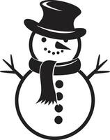 Adorable Snowy Embrace Cute Cheerful Frosty Charm Black vector