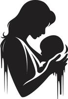 Cradled Love of Mother Holding Baby Eternal Bliss Emblematic Element for Motherhood vector