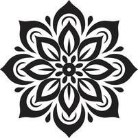 infinito serenidad monocromo emblema representando mandala en espiritual espirales elegante negro con mandala en vector