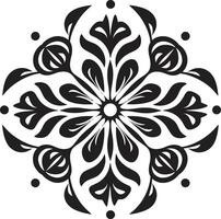 Minimalistic Elegance Black Emblem Graceful Scrolls Decorative vector