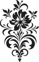 Classic Etchings Vintage Filigree Emblem Elegant Artistry Black vector
