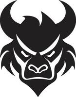 Oni Noir Intricate with Dark Elegant Oni Head Stylish Black Emblem for Modern Branding vector