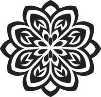 armonía desvelado negro exhibiendo mandala modelo en brillantez serenidad círculos negro emblema con mandala vector