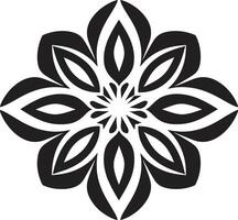 Infinite Serenity Black with Mandala Pattern Spiritual Spirals Mandala in Monochrome Black vector