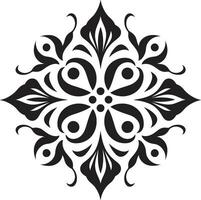 Graceful Twists Black Ornament Artistic Elegance vector