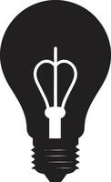 Artistic Illumination Black Bulb Symbol Bright Ideation Black Bulb Conceptualization vector