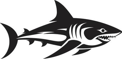 Oceanic Apex Elegant Black Shark in Sleek Swimmer Black for ic Shark Emblem vector