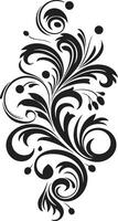 Refined Sophistication Ornament Elegant Simplicity Black vector