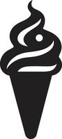 Delicious Chill Black Cone Ice Cream Satisfying Swirls Ice Cream Cone vector