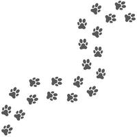 Animal foot trace cat print curly way vector