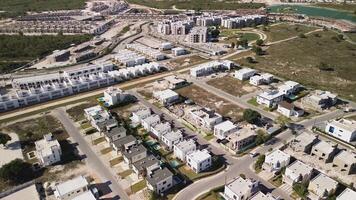 New district. View from above. Construction of apartment buildings video