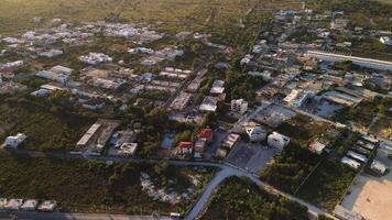 Aerial view of industrial zone with fuming chimneys. Heavy industry from above video