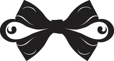 Graceful Ribbon Adornments Emblem Detailed Ribbon Black Emblem vector