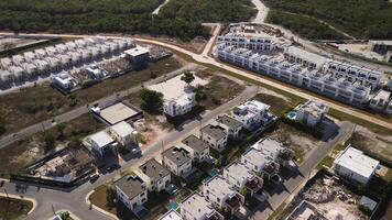 New district. View from above. Construction of apartment buildings video