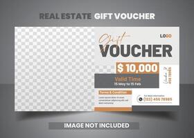 Real estate gift voucher Design vector