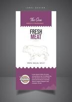 etiqueta diseño carne embalaje vector
