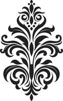 Stylish Ornamentation Element Refined Curves Black vector