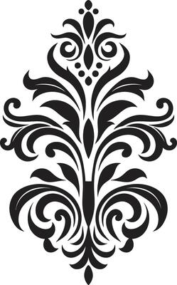 Stylish Ornamentation Element Refined Curves Black