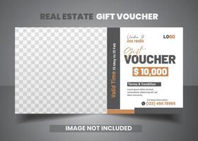 Real estate gift voucher template vector