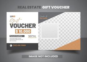 Real estate gift voucher template vector