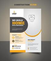 Construction Flyer Design Template vector