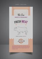 etiqueta diseño carne embalaje vector