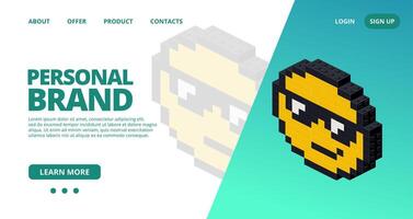 Web template with a cool smiley. vector