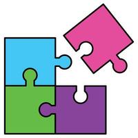 Colorful jigsaw puzzle pieces. puzzle game pieces isolated icon illustration design. icon illustration design of puzzle pieces for various design purposes. puzzle design elements vector