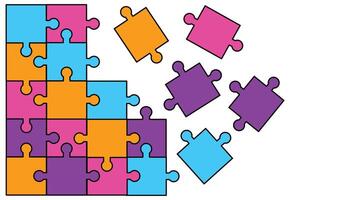 Colorful jigsaw puzzle pieces. puzzle game pieces isolated icon illustration design. icon illustration design of puzzle pieces for various design purposes. puzzle design elements vector