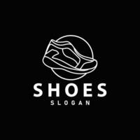 Shoe Logo, Minimalist Line Style Sneaker Shoe Design Simple Fashion Product Brand vector