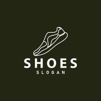 Shoe Logo, Minimalist Line Style Sneaker Shoe Design Simple Fashion Product Brand vector