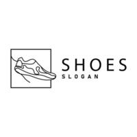 Shoe Logo, Minimalist Line Style Sneaker Shoe Design Simple Fashion Product Brand vector