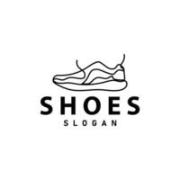 Shoe Logo, Minimalist Line Style Sneaker Shoe Design Simple Fashion Product Brand vector