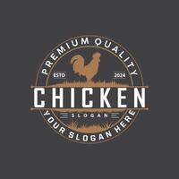pollo logo, para asado pollo restaurante, granja , sencillo minimalista diseño para restaurante comida negocio vector