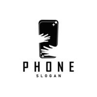 Smart phone logo design modern telephone communication technology tool for business brand symbol vector