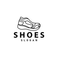 Shoe Logo, Minimalist Line Style Sneaker Shoe Design Simple Fashion Product Brand vector