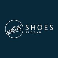 Shoe Logo, Minimalist Line Style Sneaker Shoe Design Simple Fashion Product Brand vector