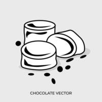 chocolate bar outlined in round shape vector