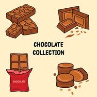 chocolote bar colored collection vector