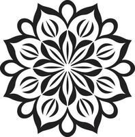 Cultural Kaleidoscope Black Featuring Mandala Pattern in Eternal Harmony Intricate Mandala in Sleek Black vector