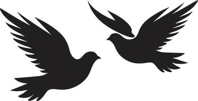 Celestial Lovebirds of a Dove Pair Wings of Unity Dove Pair vector