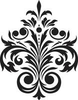 elegante detallado negro ornamento florido sencillez elemento vector