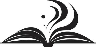 Reading Pages Unveiled Dark with Intricate Book Pages of Wisdom Emblem Chic Black with Open Book Illustration vector