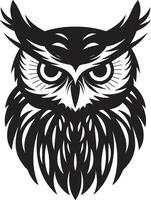 Moonlit Owl Graphic Chic Black for a Captivating Brand Eagle eyed Wisdom Noir Inspired Owl vector